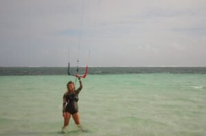 kitesurf instructor enjoying the lagoon in the Philippines kitecamp of kitevoyage