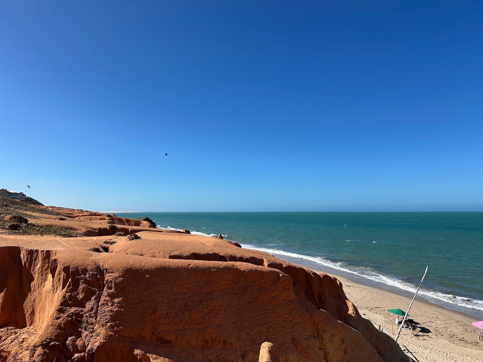 Canoa quebrada Brazil Red rocks landscape, paragliding paradise 