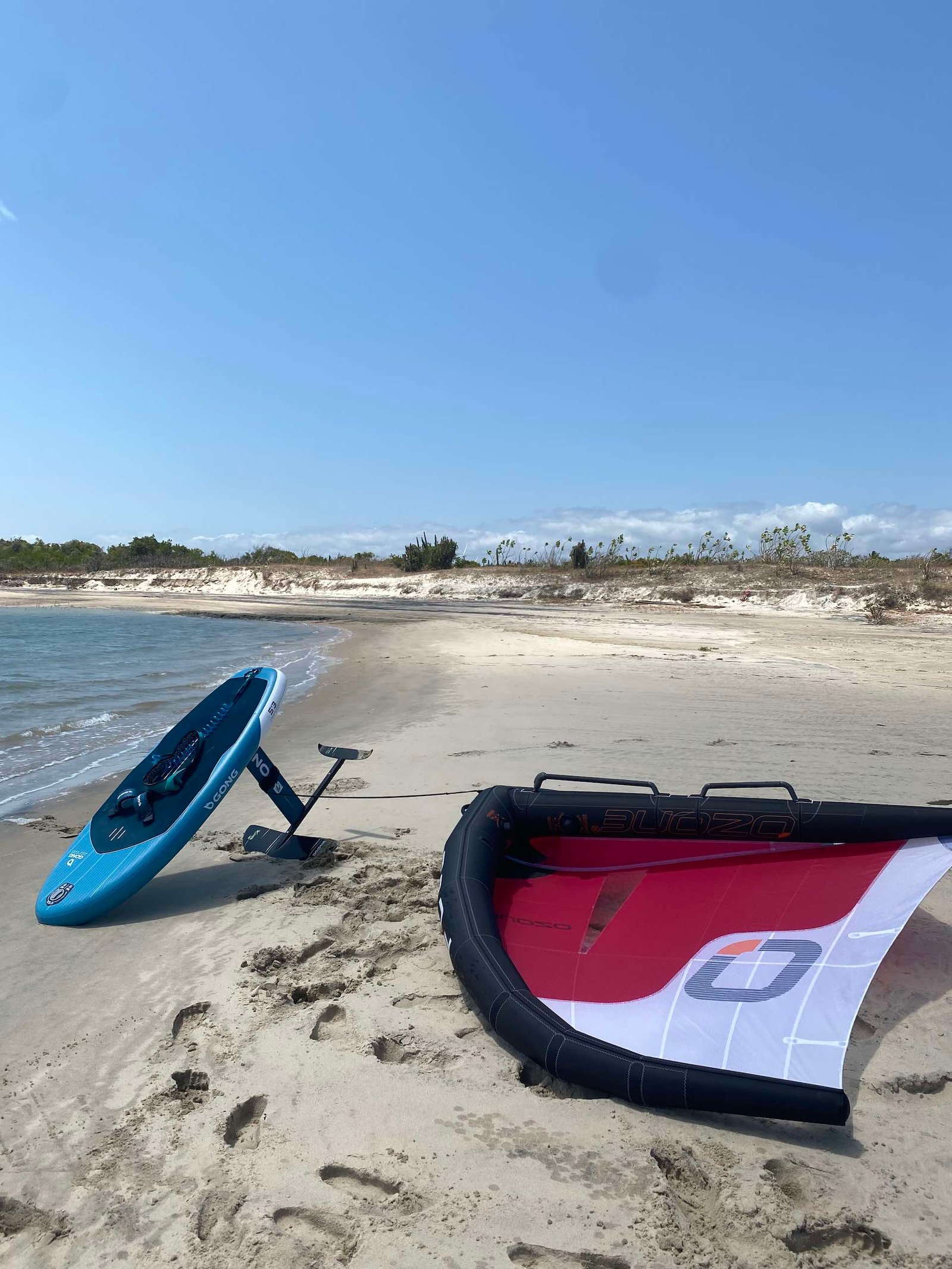 WIngfoil equipment on the brazilian beach